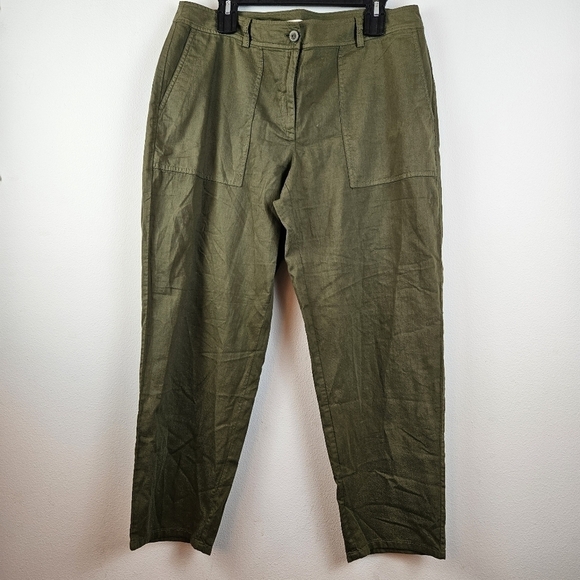 Eileen Fisher Pants - Eileen Fisher Organic Cotton Cropped Pants Size 14 Lightweight Minimalist